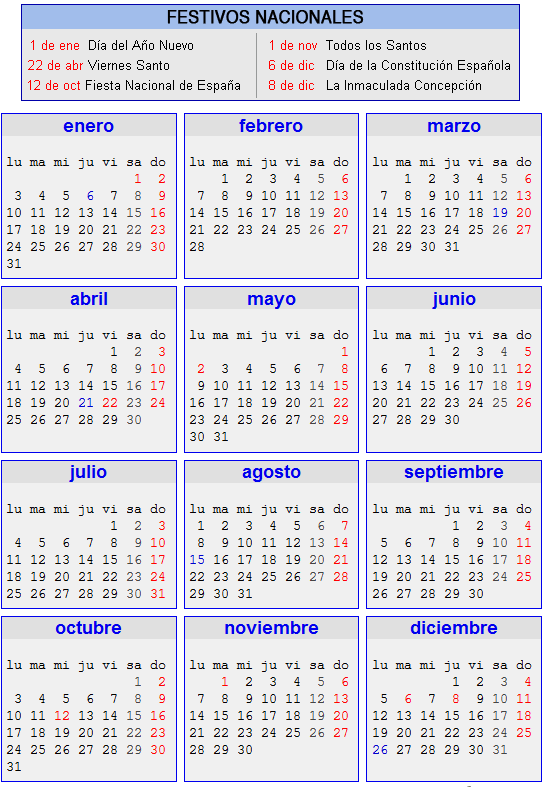 calendario 2011 espaa. Calendario 2011 di lavoro