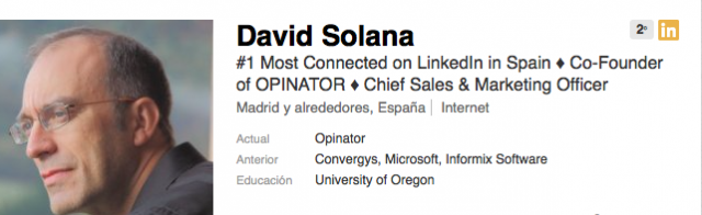 ¿Quién es la persona que tiene más contactos en Linked in en España? 1
