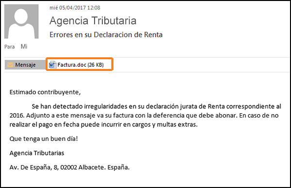 Así es el fraude en nombre de la Agencia Tributaria que secuestra tu ordenador 2