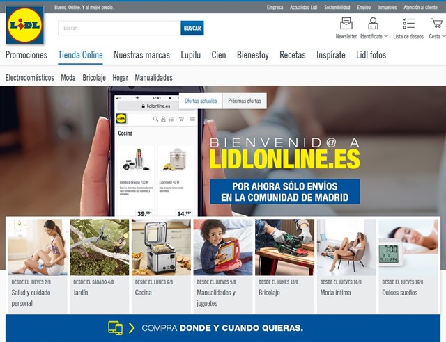 Lidl extiende su tienda 'online' de productos de bazar a España 1