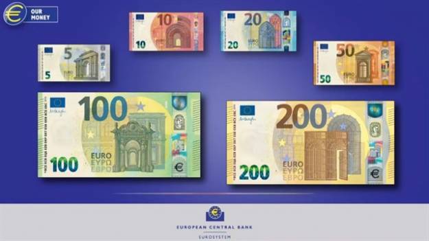 El BCE muestra los nuevos billetes de 100 y 200 euros de la serie Europa 3