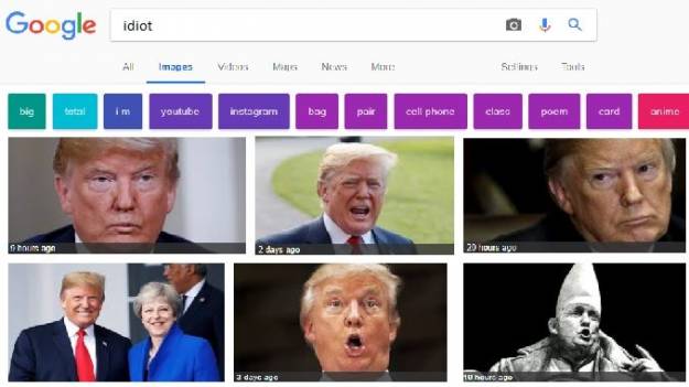 ¿Por qué salen fotos de Trump si buscas en Google ‘idiota’? 4