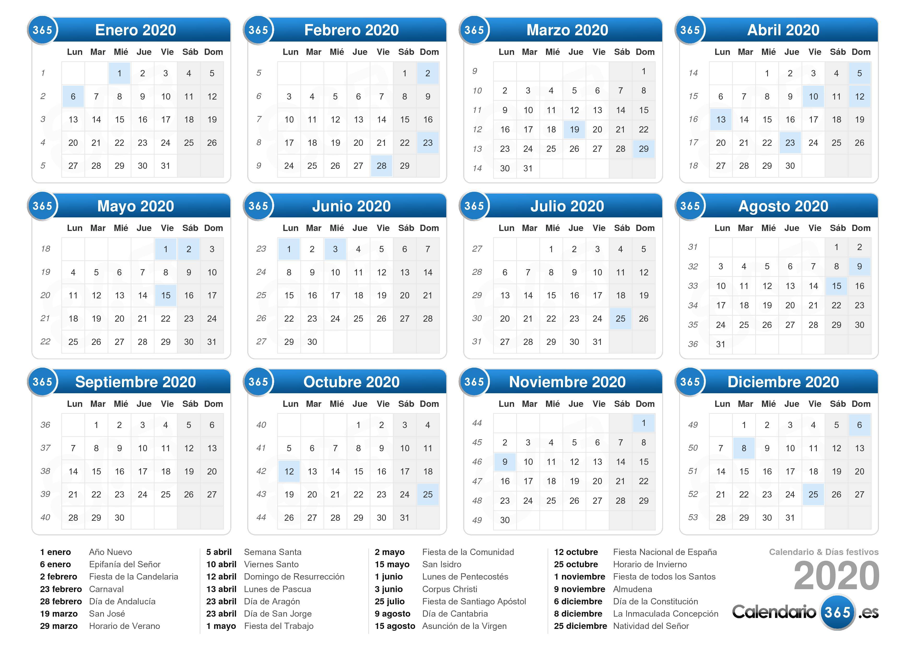 El calendario laboral de 2020 recoge 8 festivos comunes en toda España 4