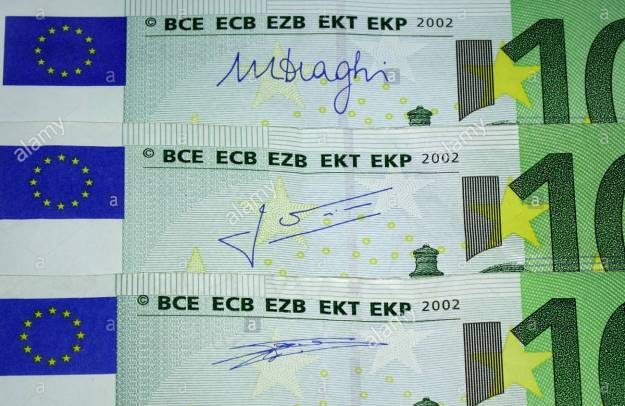 El euribor borra las subidas de los últimos días y los euros cambian de firma 2