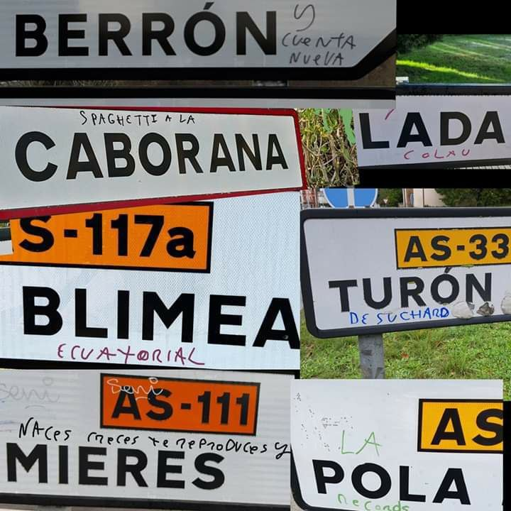 Hay alguien en Asturias que cambia a boli los nombres de los pueblos y es genial 6