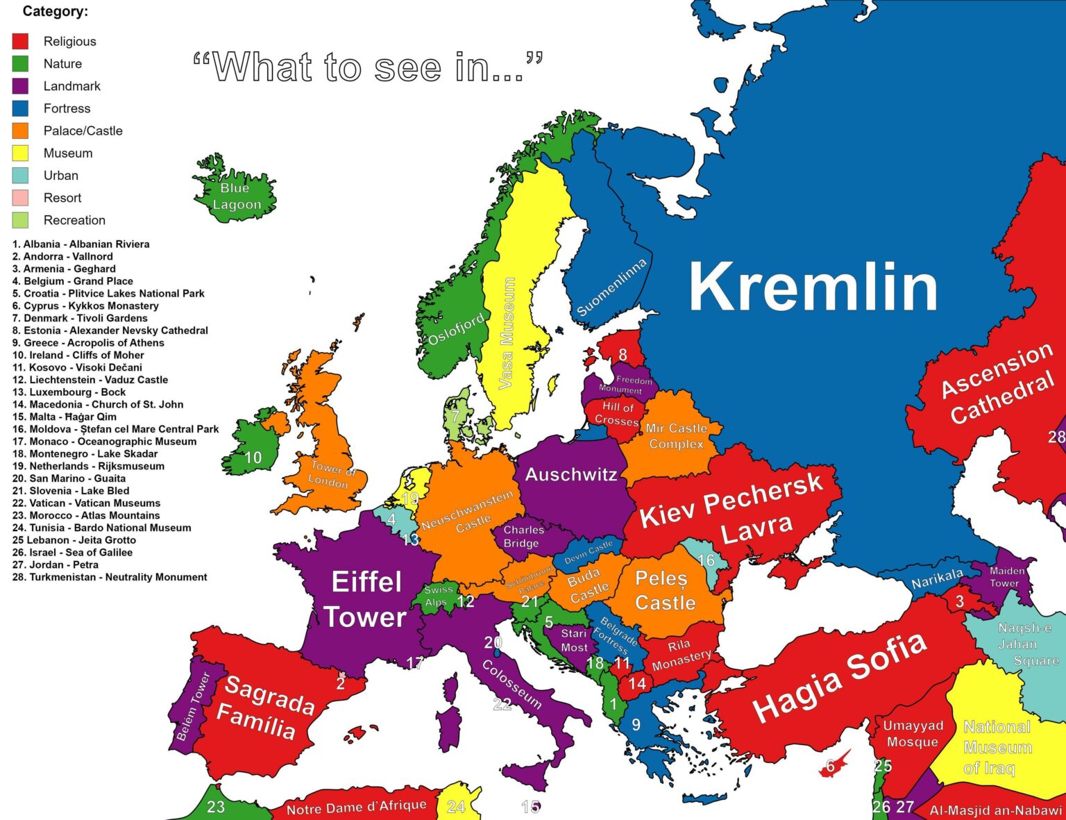 El Mapa De Europa De Lo Que Hay Que Ver En Cada Pa s Seg n Google