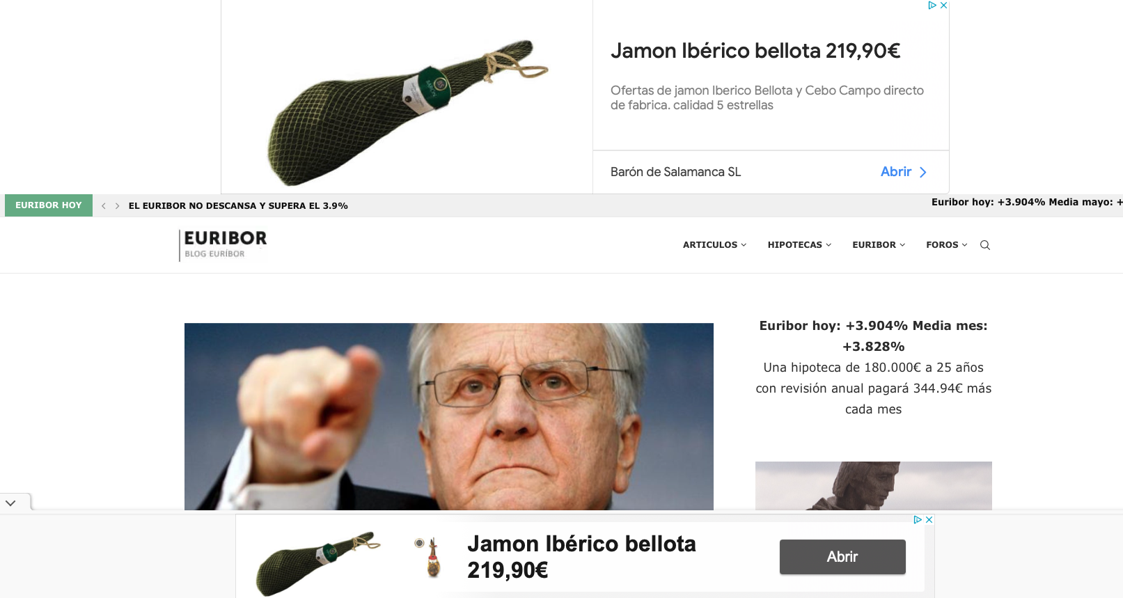 El Euribor sigue imparable y no para de amargarnos 1