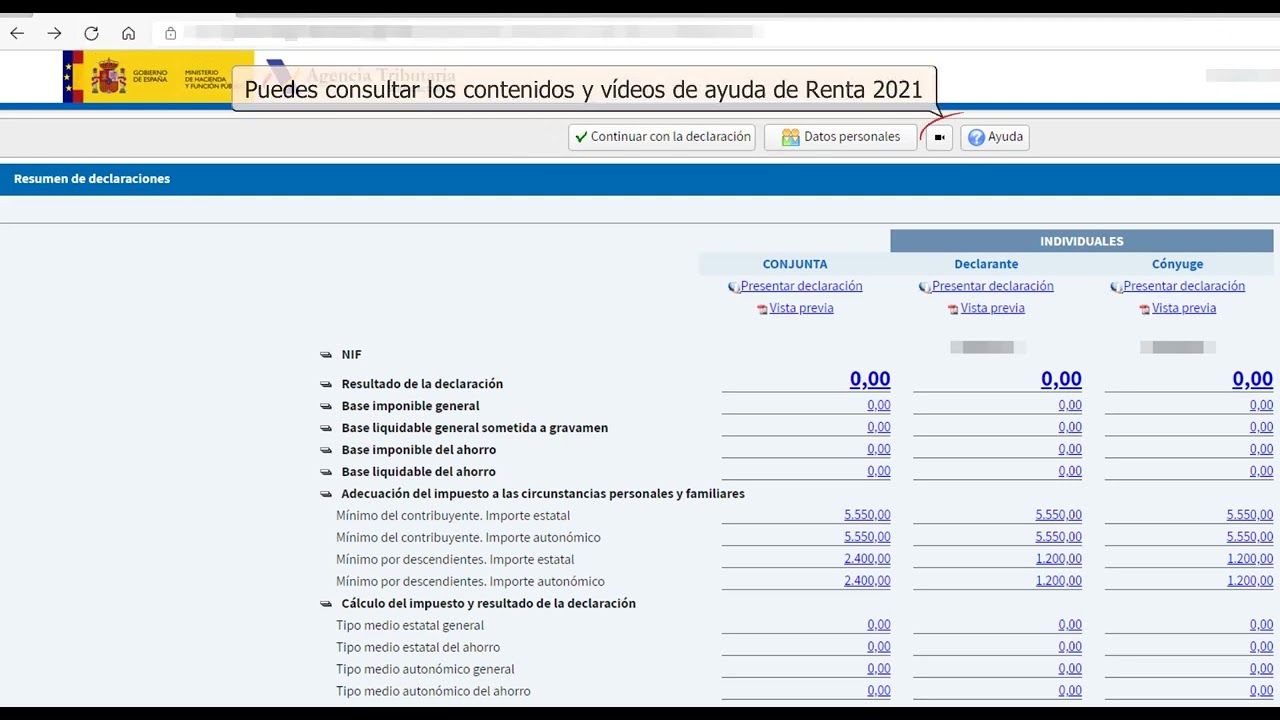 ¿Cuál es la casilla para poder acceder al borrador de la declaración de la renta? 1