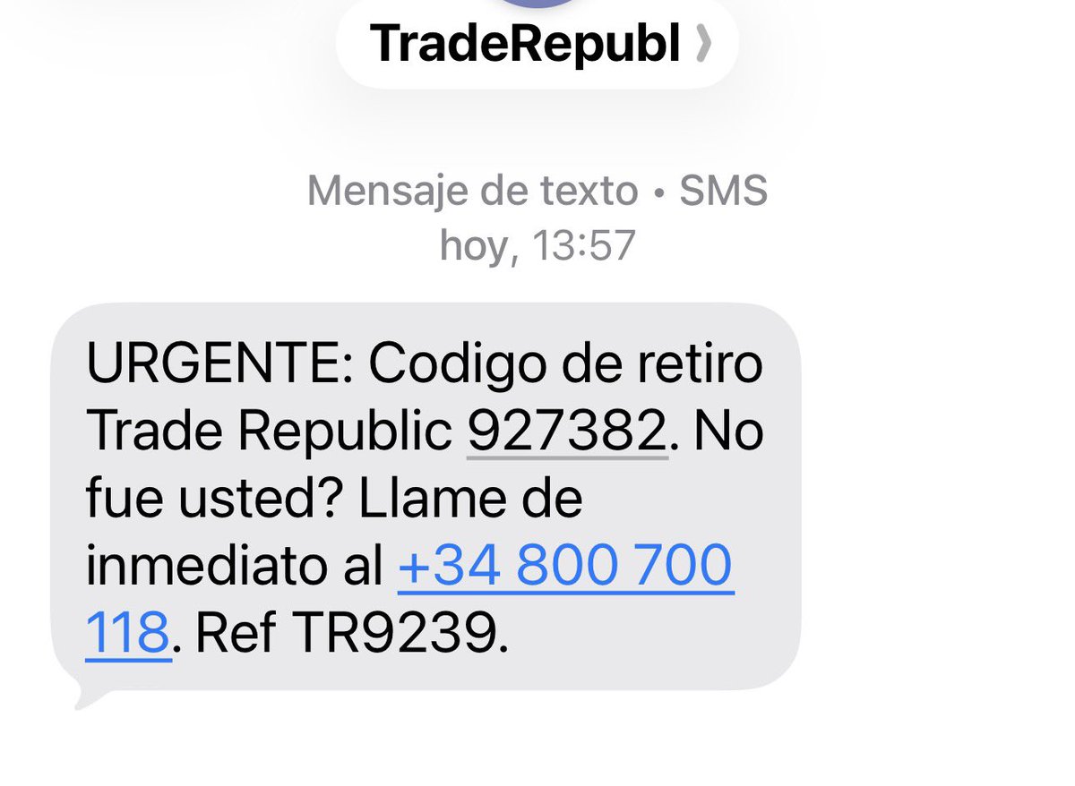 Alerta de Seguridad: El nuevo SMS fraudulento que suplanta a Trade Republic 1