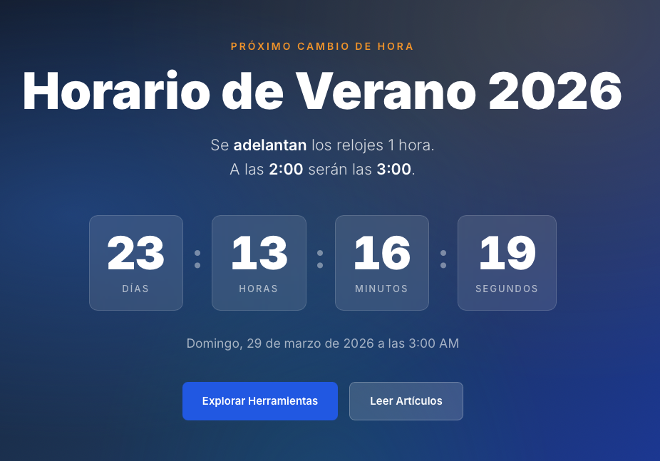 ¿Cuándo es el cambio de hora de verano? 1