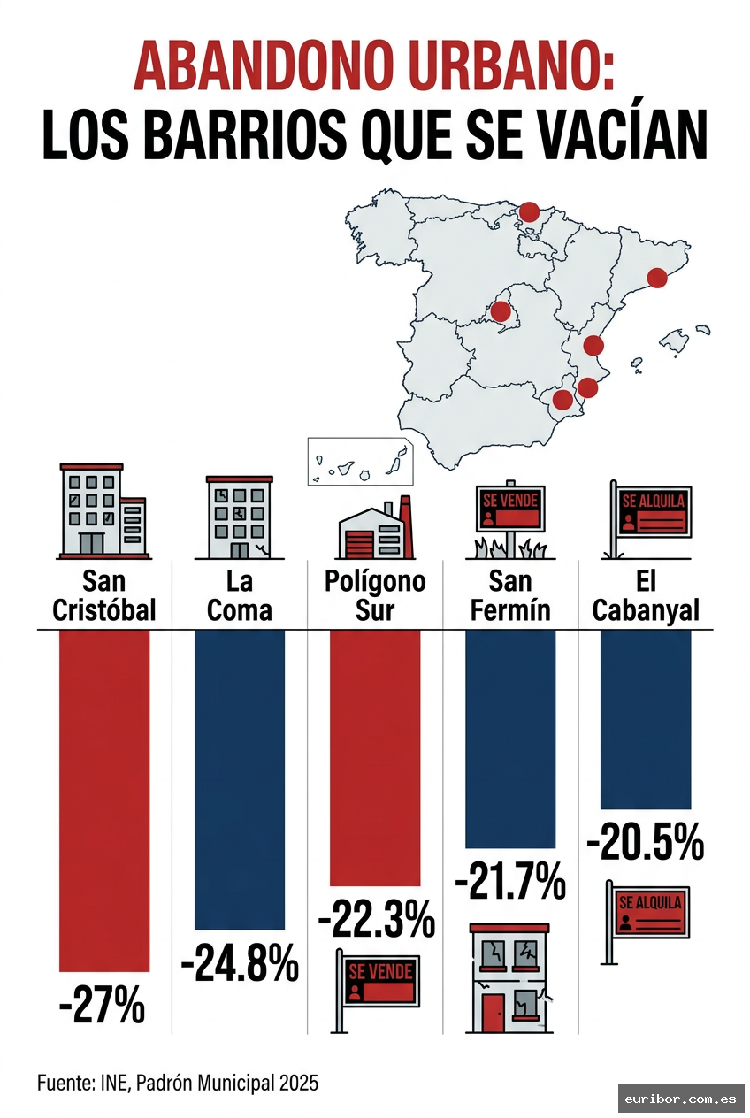 Los 15 barrios españoles con mayor pérdida de población: Radiografía del abandono urbano en 2025 1