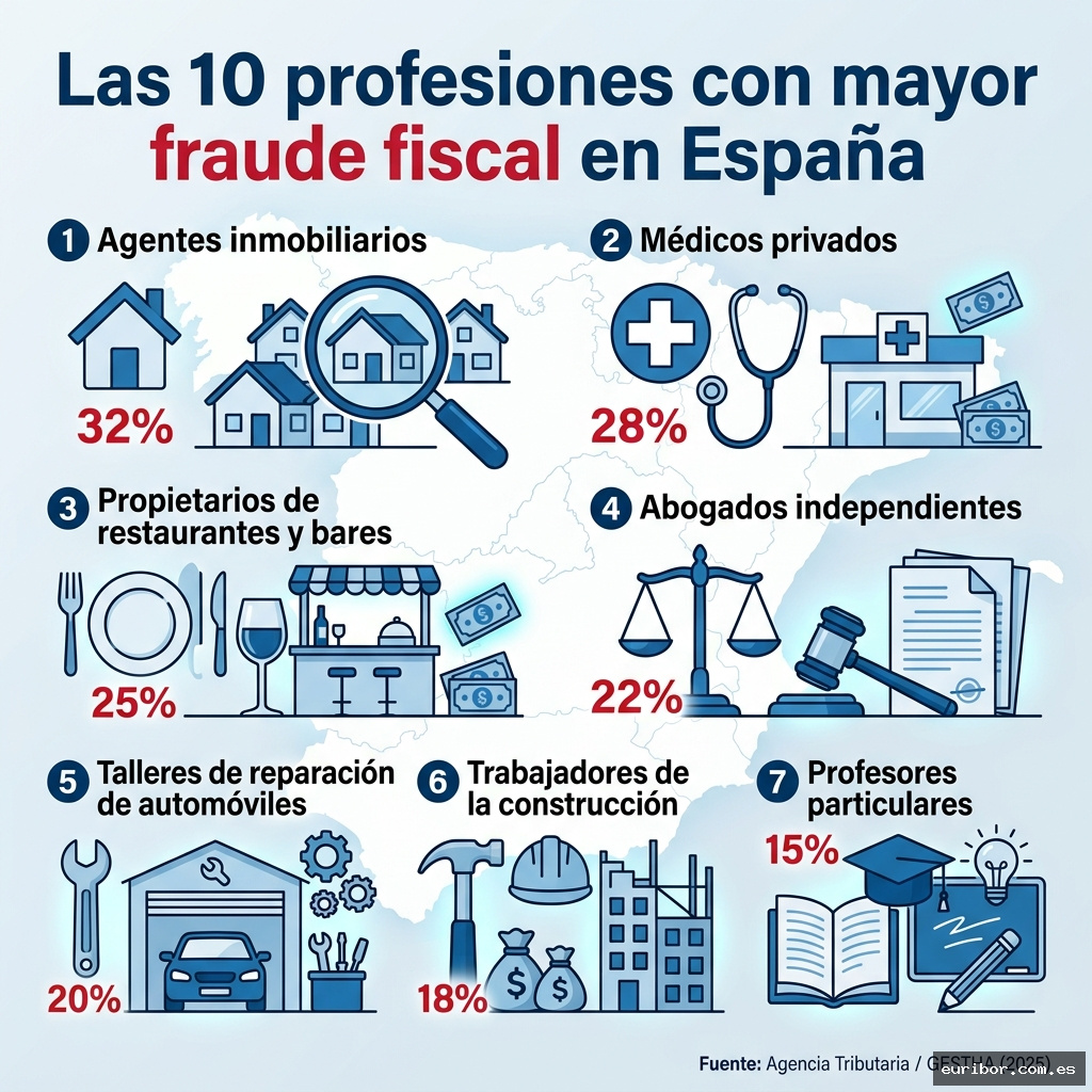 Las 10 profesiones con mayor fraude fiscal en españa según la agencia tributaria 1