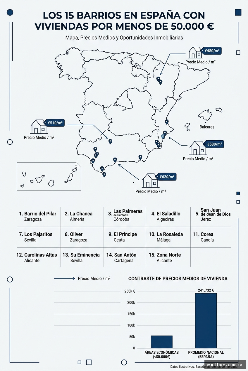 Los 15 barrios donde los pisos se venden por debajo de 50.000€ en 2026 1