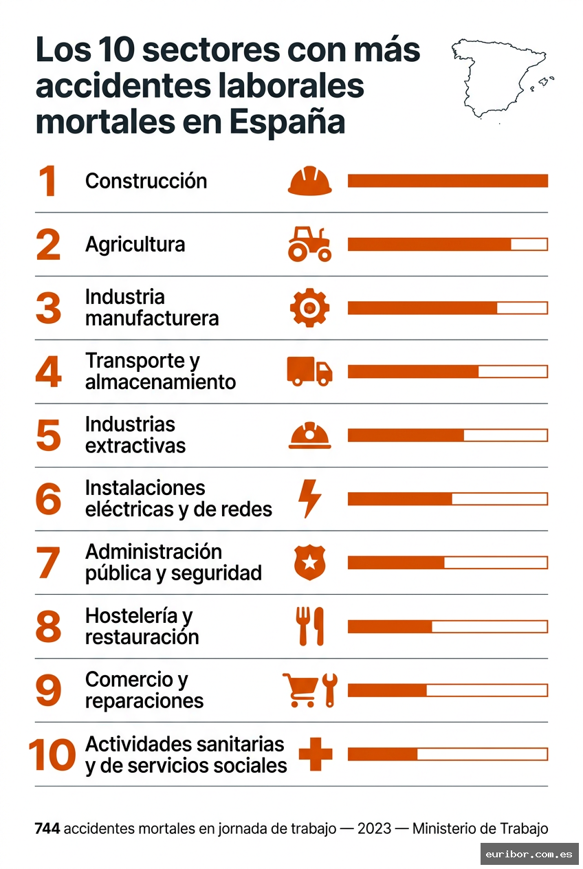 Los 10 sectores con más accidentes laborales mortales en españa 1
