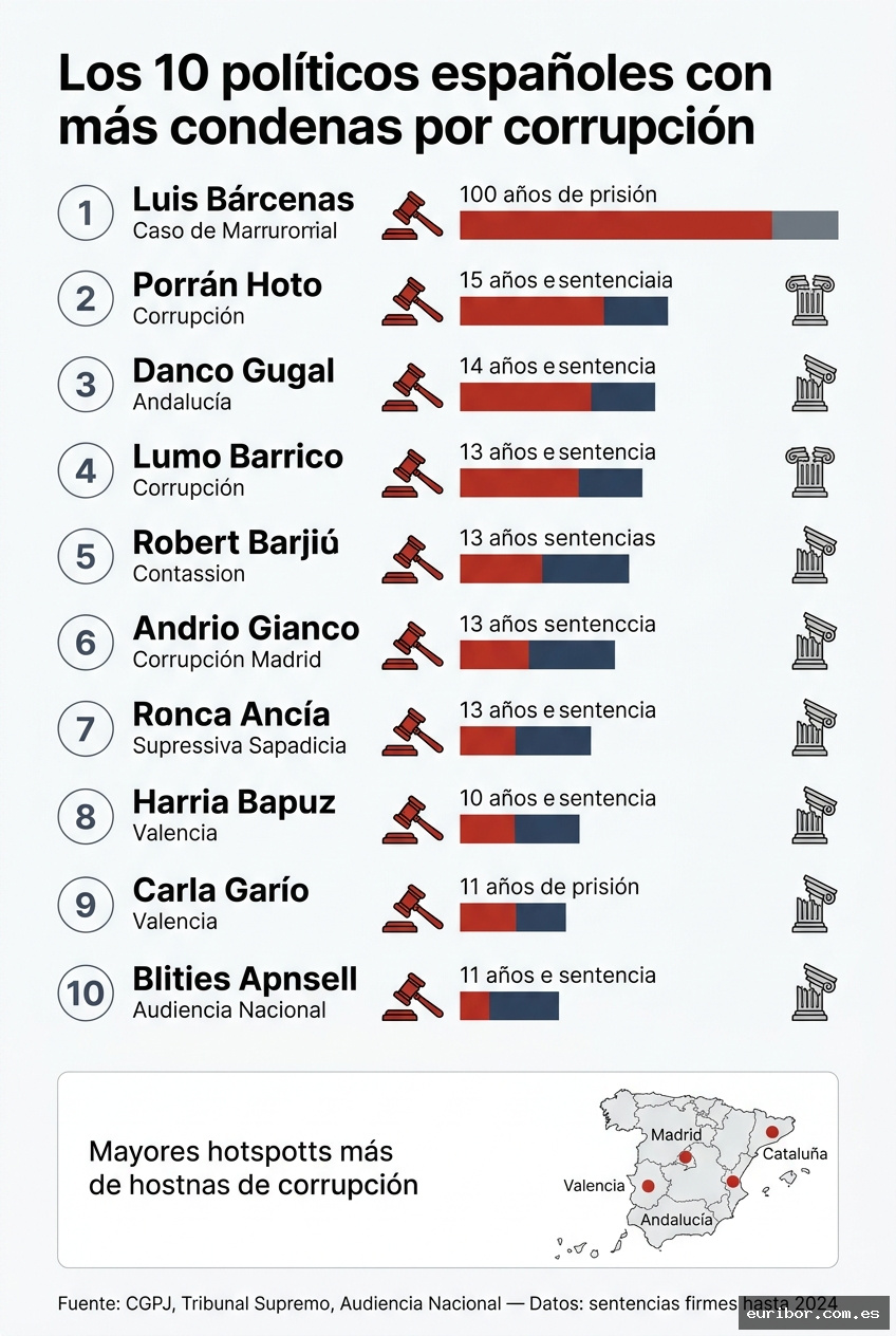 Los 10 políticos españoles con más condenas por corrupción: Nombres, cargos y años de cárcel 1