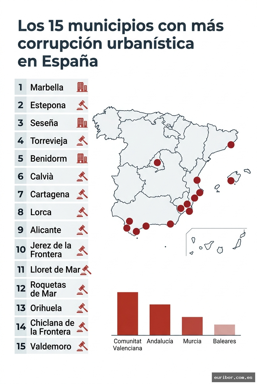Los 15 municipios españoles con más casos de corrupción urbanística documentados 1