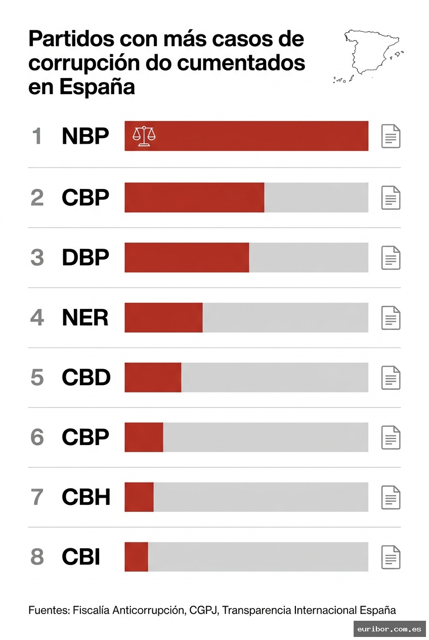 Los 8 partidos políticos españoles con más casos de corrupción documentados 1