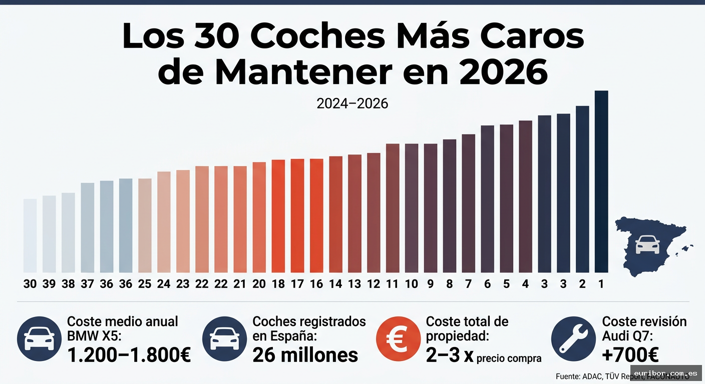 Los 30 coches con mayor coste de mantenimiento: Lo que te va a costar tener uno en 2026 1
