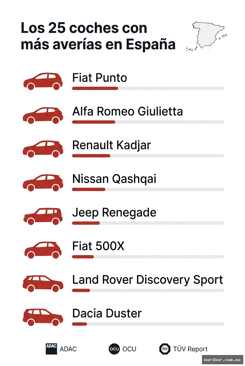 Los 25 modelos de coche con más averías reportadas en españa 1