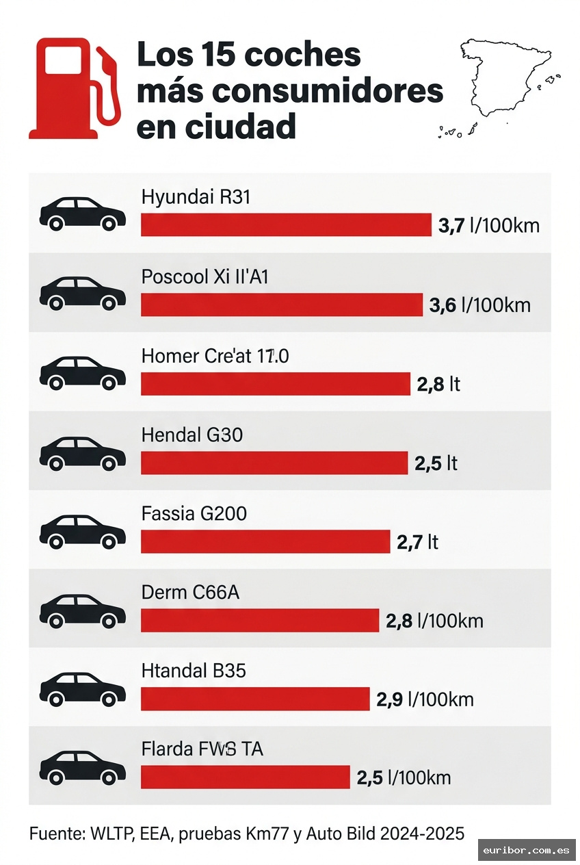Los 15 coches que más combustible consumen en ciudad en 2025 y 2026 1