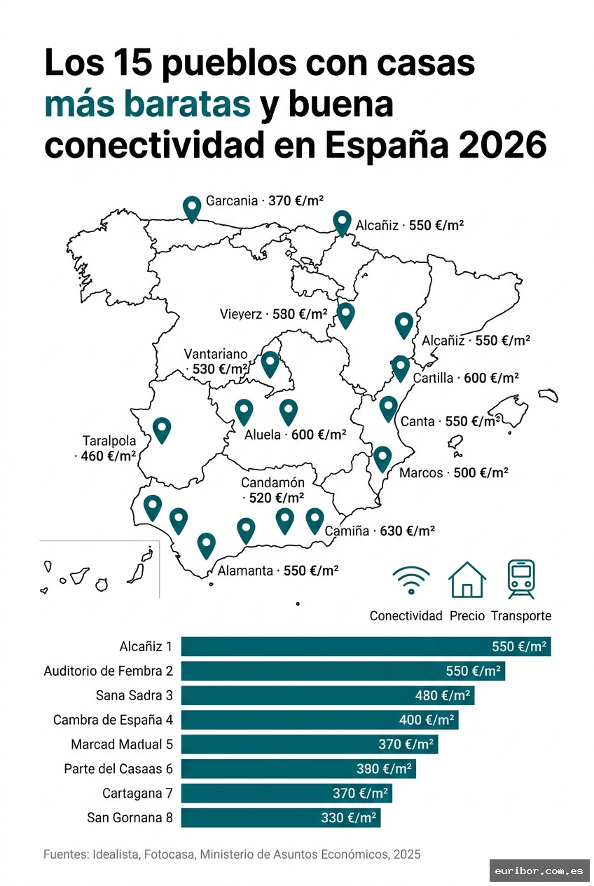 Los 15 pueblos de españa con las casas más baratas y buena conectividad en 2026 1