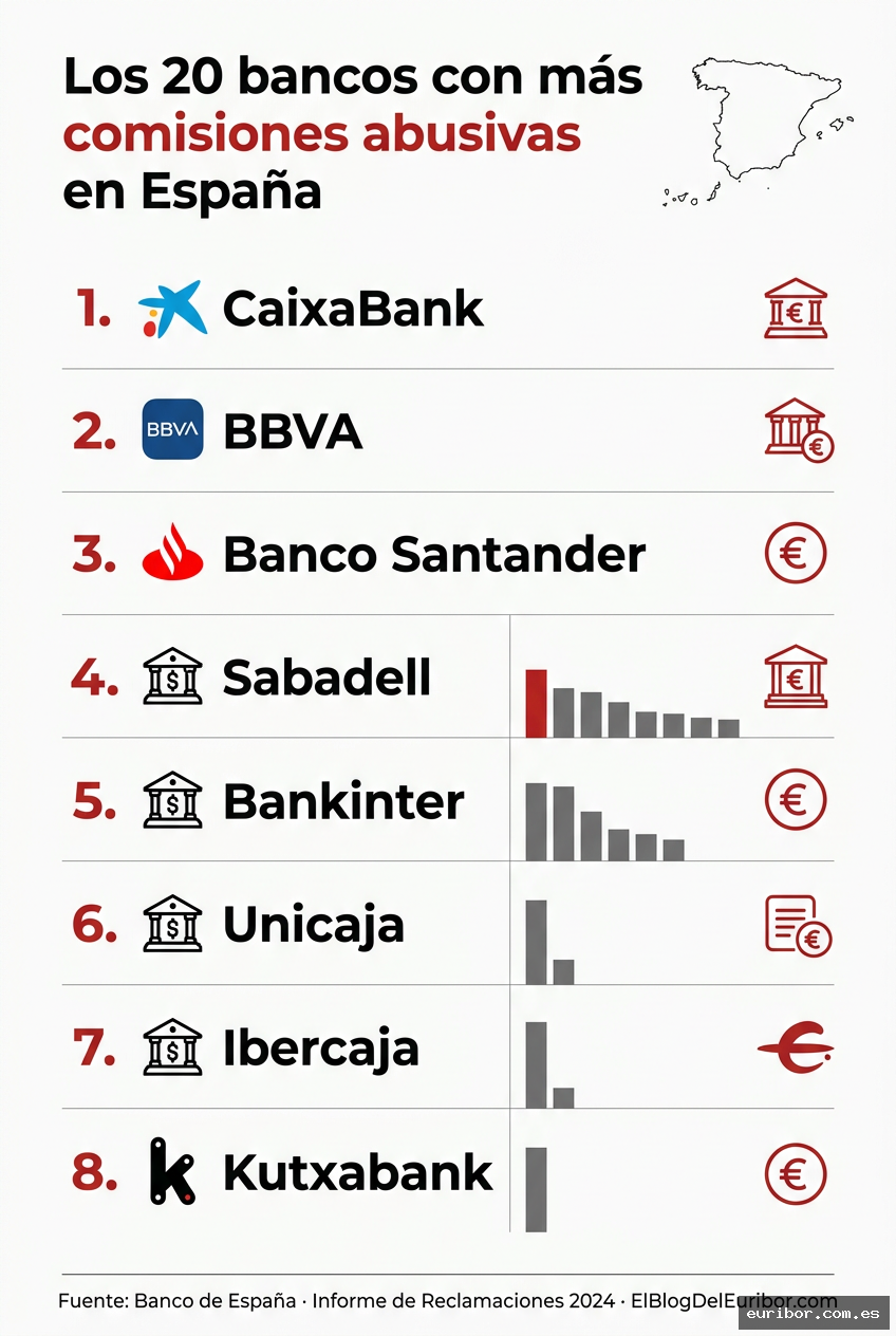 Los 20 bancos con más comisiones abusivas en españa según las reclamaciones al banco de españa 1