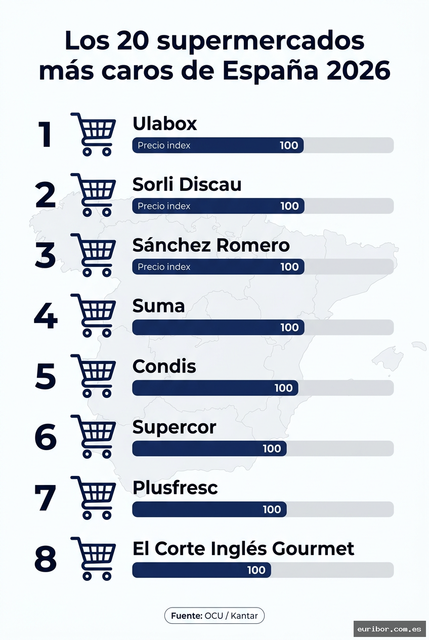 Los 20 supermercados más caros de españa en 2026: Ranking por precio de la cesta de la compra 1