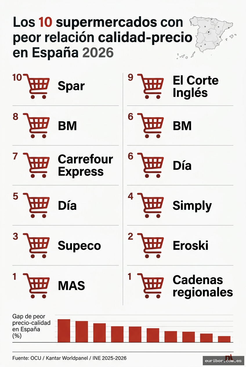 Los 10 supermercados con peor relación calidad-precio en españa (2026) 1