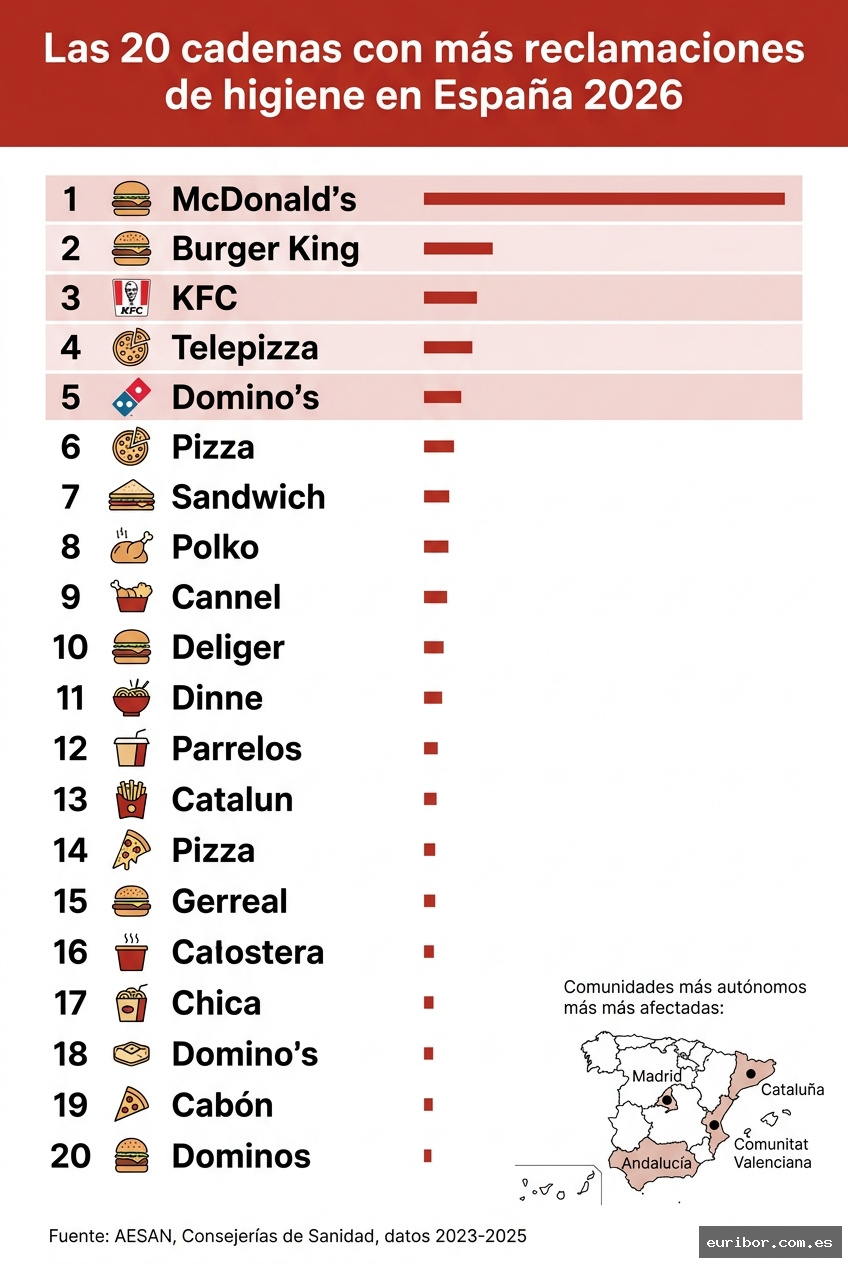 Las 20 cadenas de restauración con más reclamaciones de higiene en españa (2026) 1