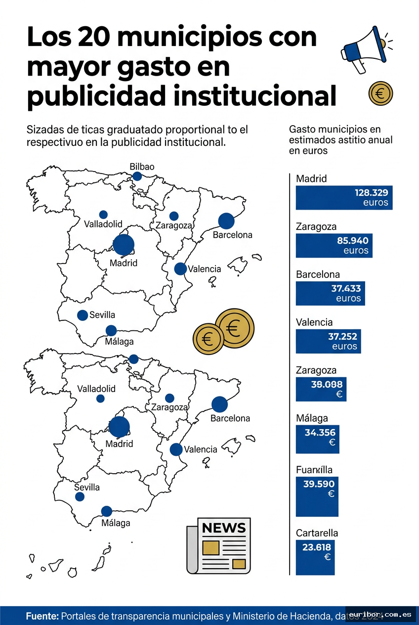 Los 20 municipios españoles con mayor gasto en publicidad institucional 1
