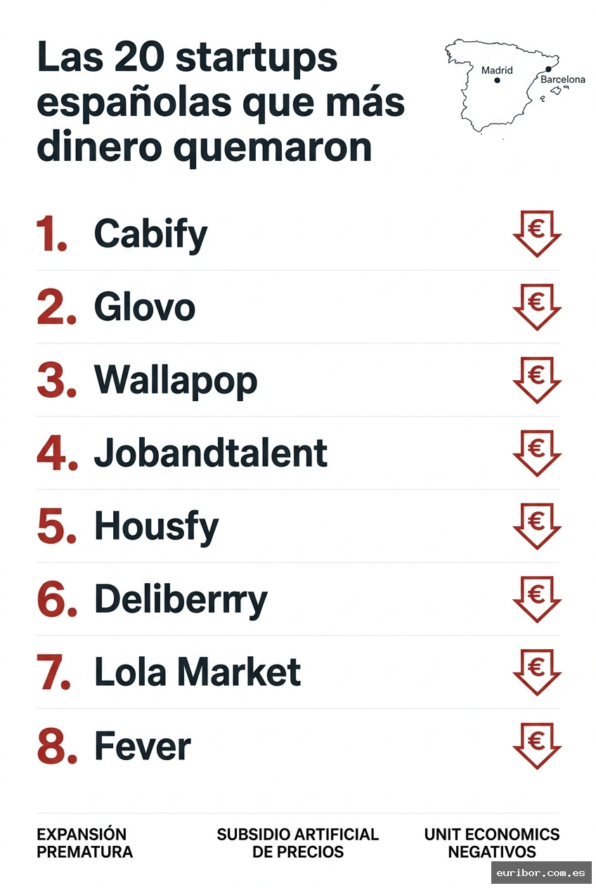 Las 20 startups españolas que más dinero han quemado sin llegar a ser rentables 1