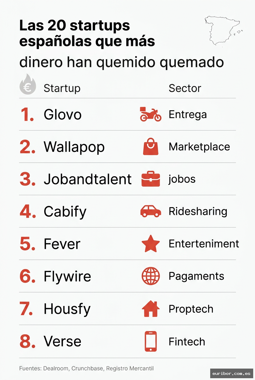 Las 20 startups españolas que más dinero han quemado sin llegar a ser rentables 1