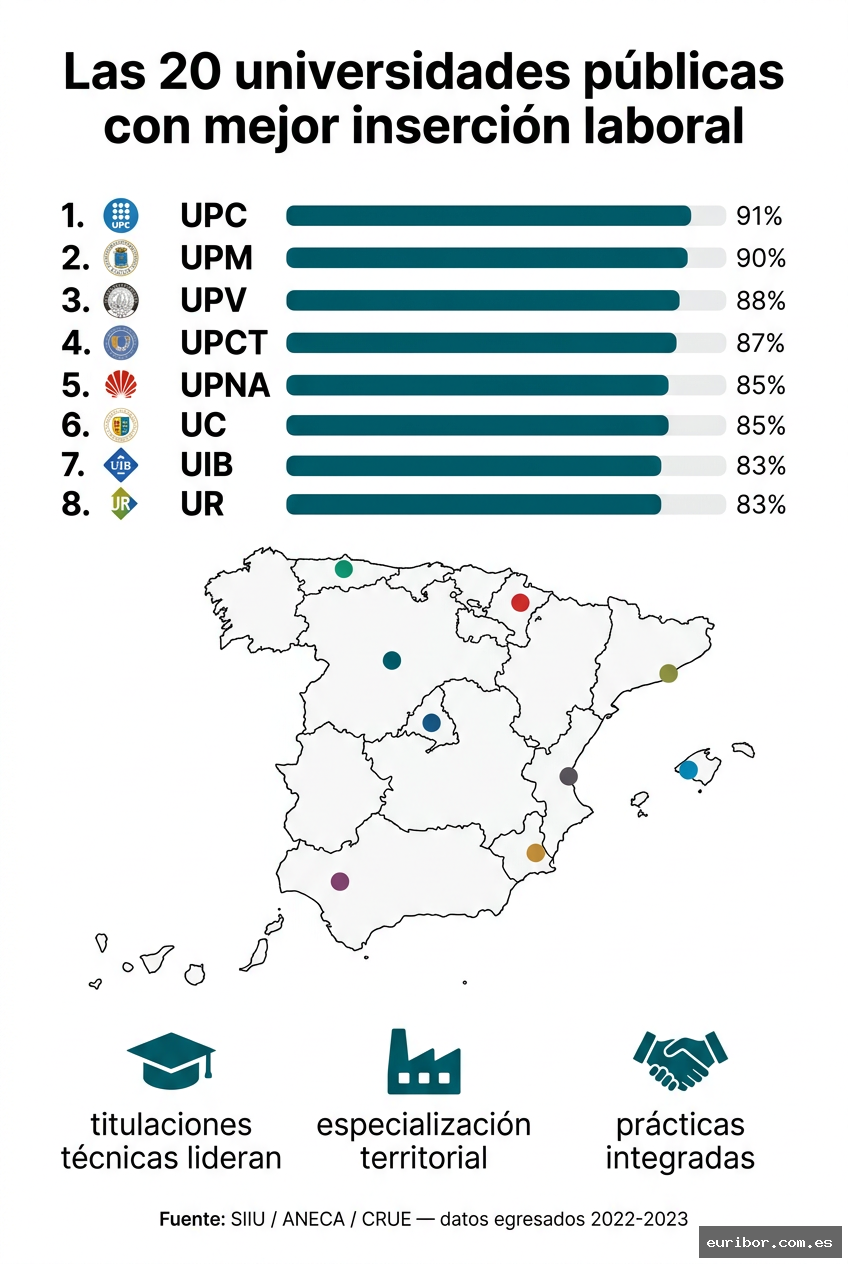 Las 20 universidades públicas españolas con mejor inserción laboral en 2026 1