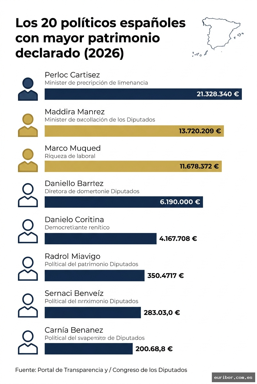 Los 20 políticos españoles con mayor patrimonio declarado (actualización 2026) 1