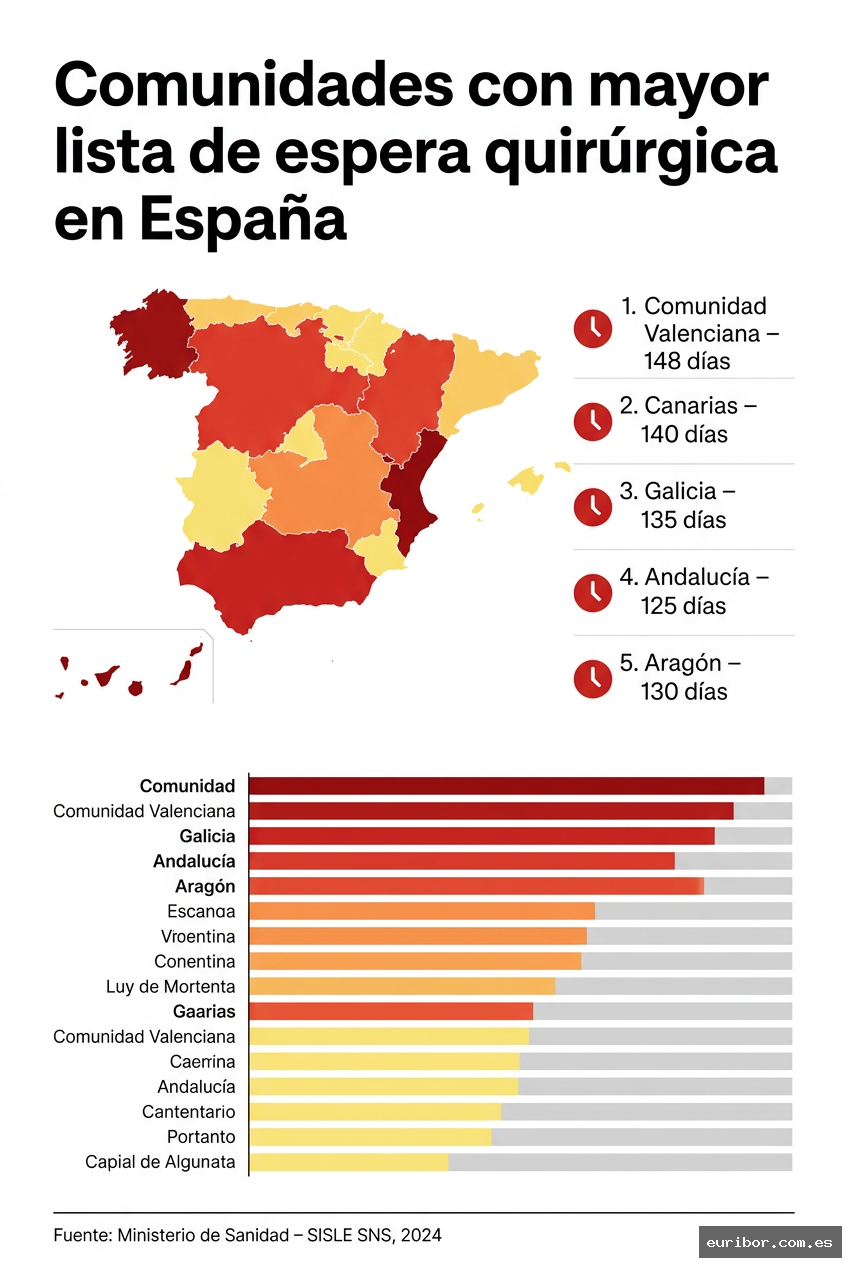 Las 17 comunidades autónomas con mayor lista de espera para operaciones en españa 1