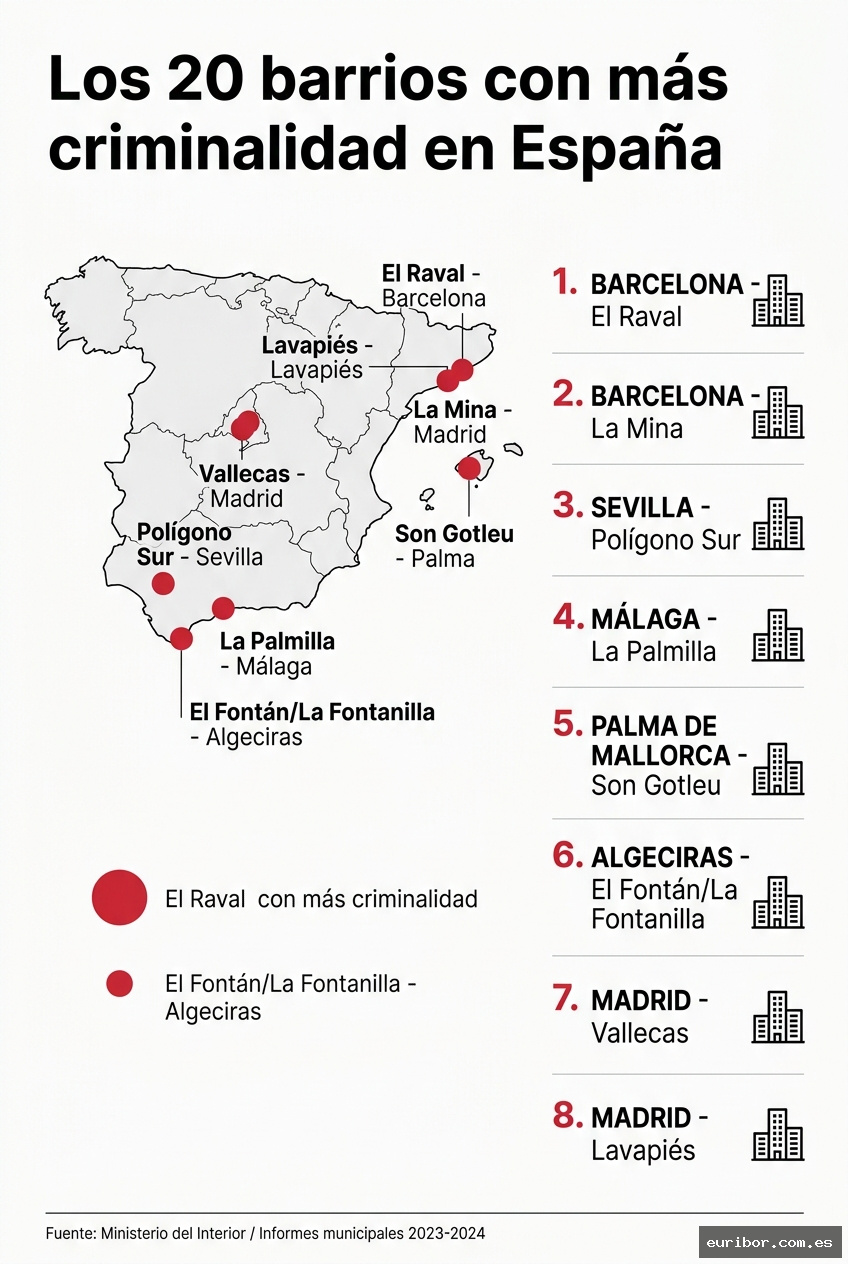 Los 20 barrios de españa con mayor índice de criminalidad según los datos oficiales 1